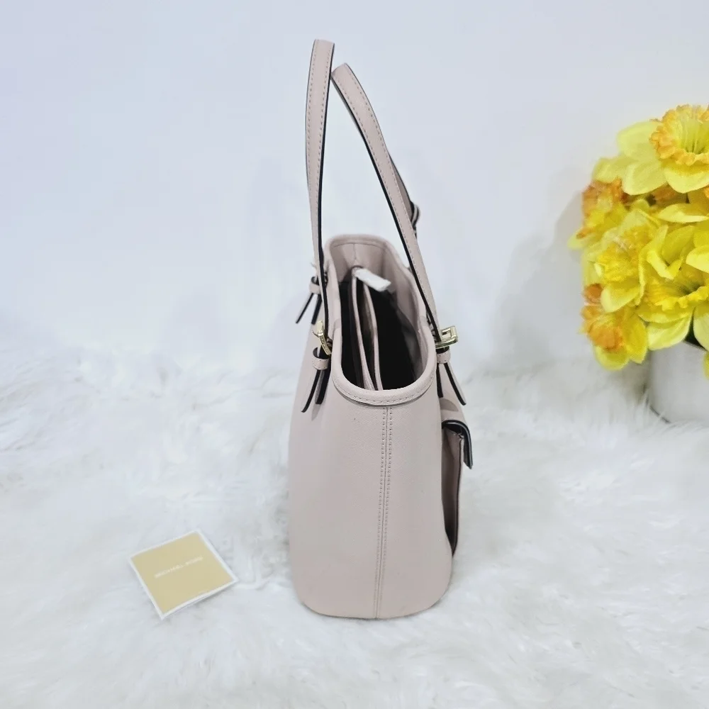 Michael Kors pink saffiano leather tote purse